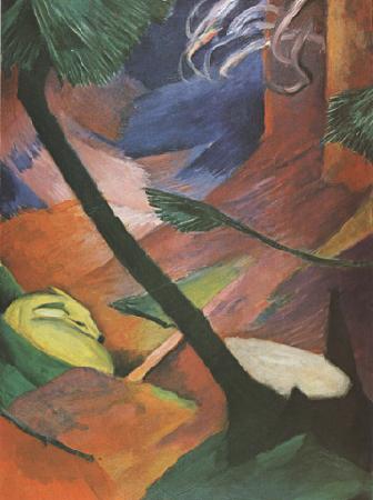 Franz Marc Deer in the Forest (mk34) oil painting picture